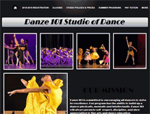 Tablet Screenshot of danze101studioofdance.com